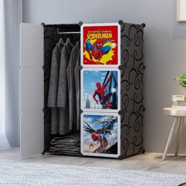 SPIDER MAN- KIDS STORAGE WARDROBE, 6- CUBES