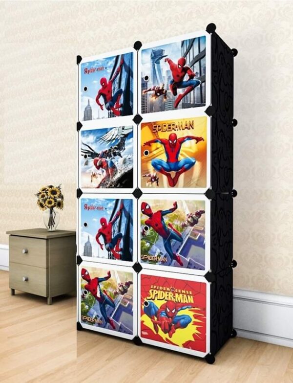 SPIDER MAN- KIDS STORAGE WARDROBE, 8- CUBES
