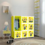9- CUBES, KIDS STORAGE WARDROBE (MINION)