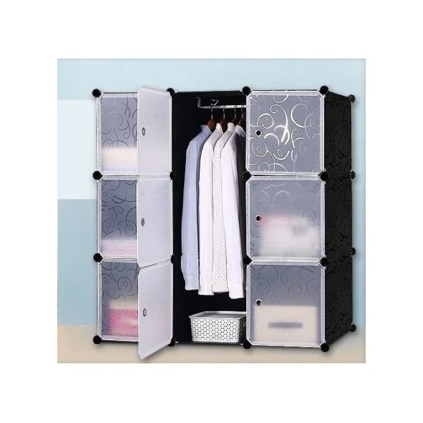 9- CUBES, KIDS STORAGE WARDROBE (BLACK)