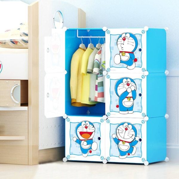6- CUBES, KIDS STORAGE WARDROBE (DOREMON)