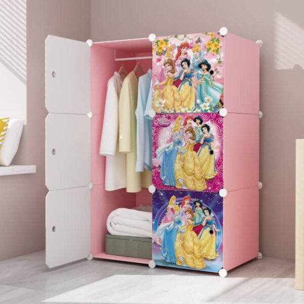 6- CUBES, KIDS STORAGE WARDROBE (PRINCES)