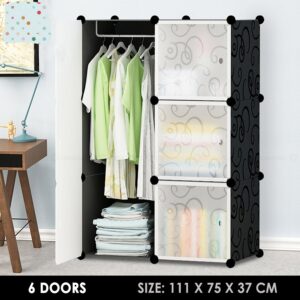 6- CUBES, KIDS STORAGE WARDROBE (BLACK)