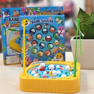Fishing Game Toy Set with Fish & Fishing Poles & Rotating Board with Music