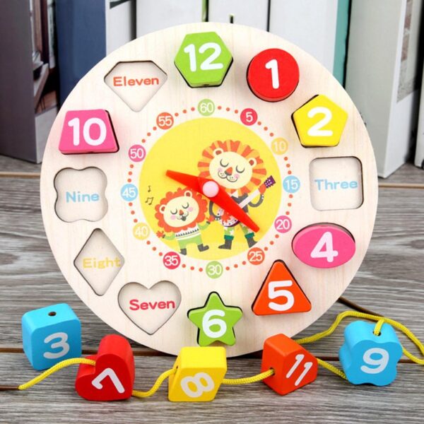 Kids Wooden Puzzle Clock Toy