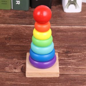 Wooden Rainbow Stacking Tower Toy