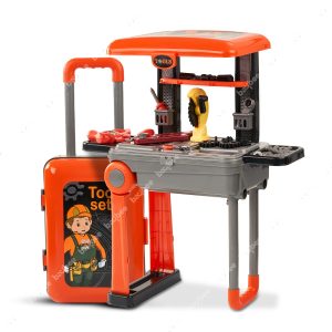 2 IN 1 KIDS BRIEFCASE TOOL SET WITH TROLLEY