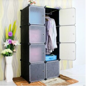 KIDS 8-CUBES STORAGE WARDROBE (PLAIN BLACK)