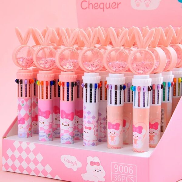 CUTE 10 IN 1 MULTICOLOURED BALLPOINT PENS FOR KIDS & OFFICE USE