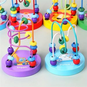 Kids Wooden Beads Frame Educational Math Toy