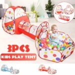 KIDS POP UP PLAY TUNNEL TENT HOUSE(TUNNEL TENT 3 PCS) WITH FREE BALLS