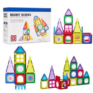 KIDS 3-D MAGNETIC BLOCKS, CONSTRUCTION BLOCKS FOR KIDS WITH STRONG MAGNETS