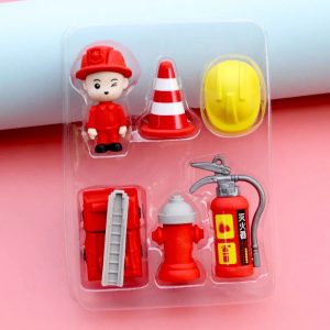 PACK OF POLICE/FIRE BRIGADE THEME ERASERS