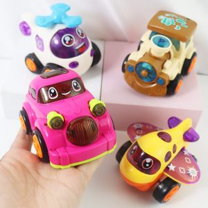 PACK OF 4 CUTE UNBREAKABLE MINI TRANSPORT VEHICLES