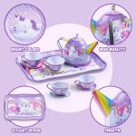 KIDS UNICORN METAL TEA SET FOR LITTLE GIRLS