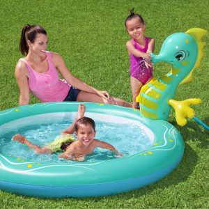 KIDS SEAHORSE SPRINKLER PADDLING POOL (6 FEET)