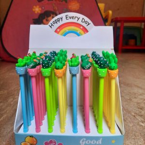 CUTE CACTUS MULTICOLOURED GEL PENS FOR KIDS & OFFICE USE