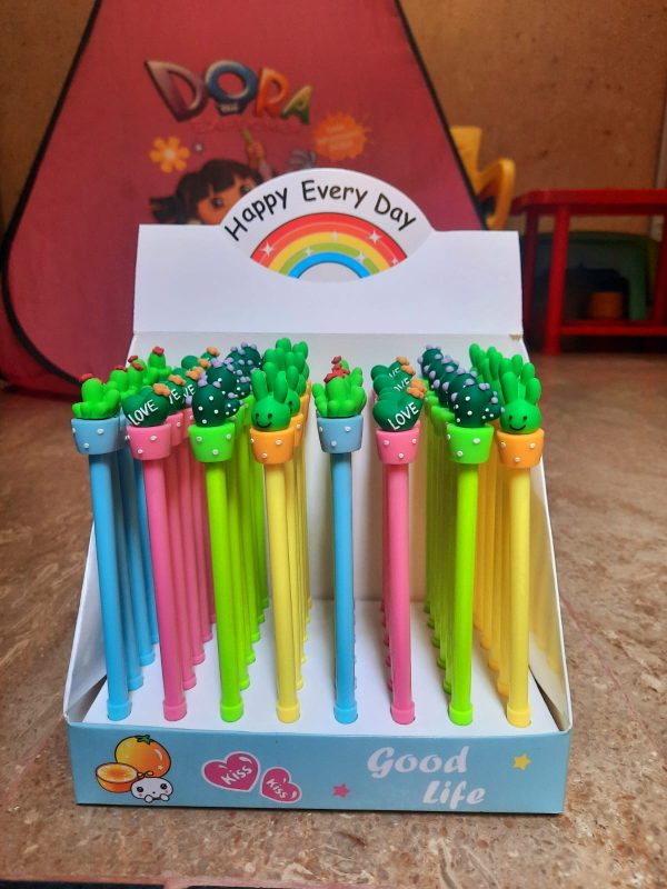 CUTE CACTUS MULTICOLOURED GEL PENS FOR KIDS & OFFICE USE