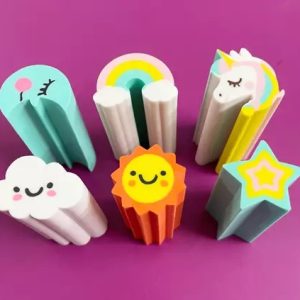 6 PCS UNICORN SKY ERASERS