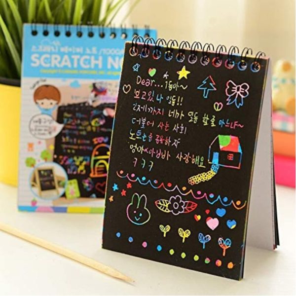 RAINBOW SCRATCH NOTEBOOK – COLOURFUL MAGIC SCRATH BOOK (SMALL)