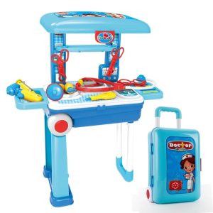 2 IN 1 KIDS BRIEFCASE DOCTOR SET WITH TROLLEY