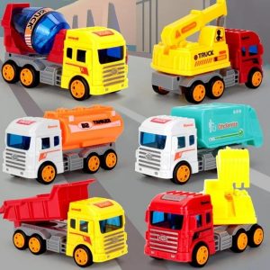 PACK OF 6 CUTE UNBREAKABLE ENGINEERING TRUCK VEHICLES