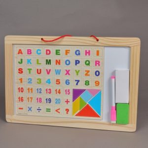 KIDS DOUBLE SIDED MAGNETIC LEARNING AND DRAWING BOARD 2 IN 1