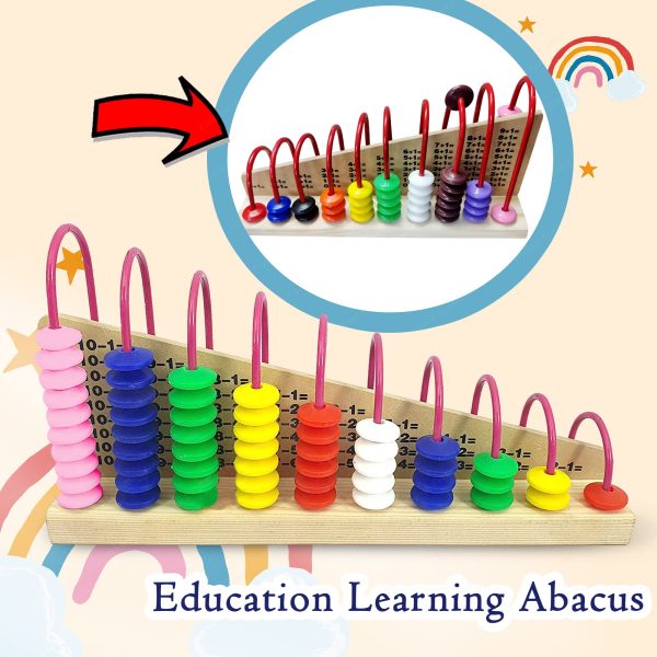 Wooden Double-Sided Calculation Shelf Abacus Math Toy