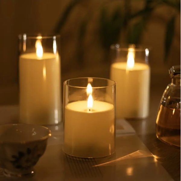 1 PC LED FLAMELESS GLASS CANDLE (SMALL)