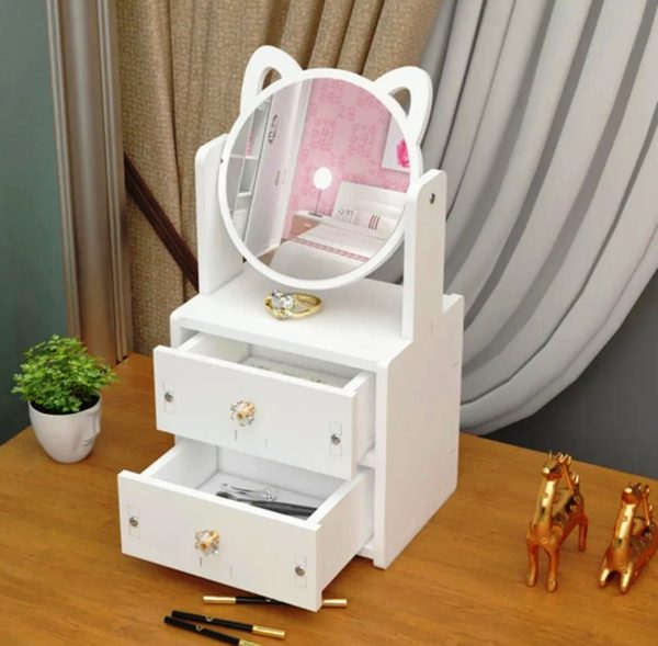 KIDS WOODEN BEAUTY PLAY-SET VANITY/DRESSING TABLE