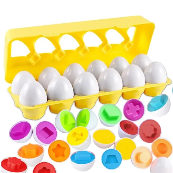 KIDS COLORFUL EGG MATCHING SET - EARLY LEARNING FINE MOTOR SKILLS PUZZLE FOR YOUNGSTER